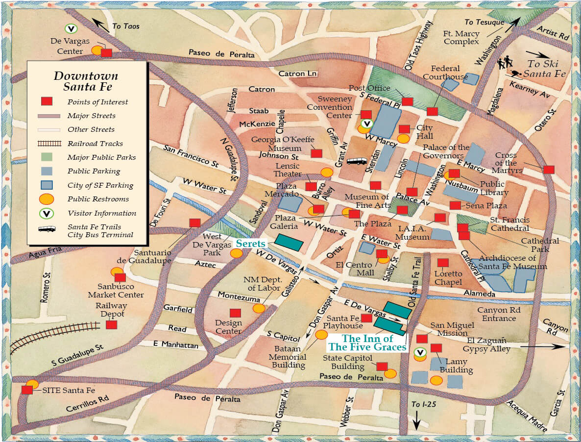 Five Graces Santa Fe Map