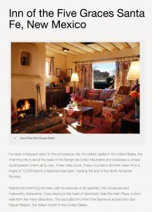 Inn Of The Five Graces Santa Fe New Mexico Gwen Books