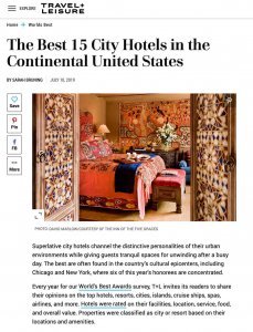 Travel+Leisure Best Hotels In The United States World's Best 2019